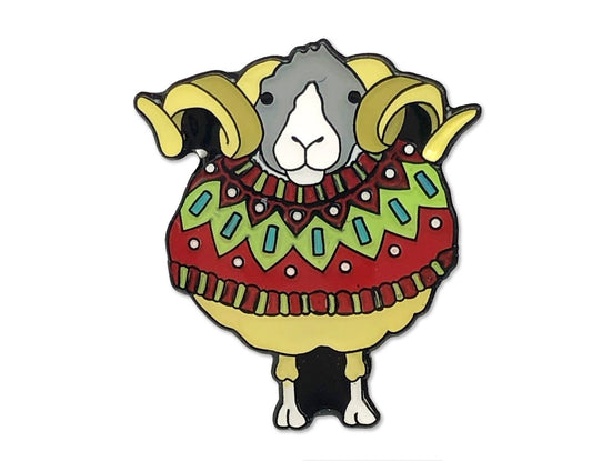 Woolly Sheep In Red Sweater - Enamel Pin