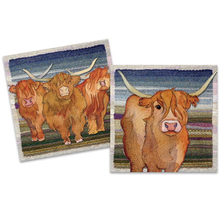 Highland Coo's Mini Card Pack of 10