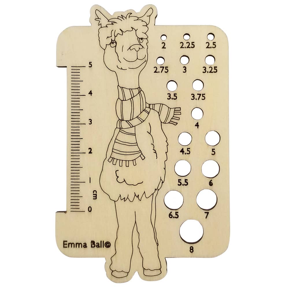 Alpaca Wooden Needle Gauge