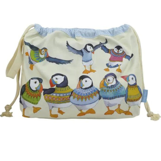 Wooly Puffins Drawstring Bag