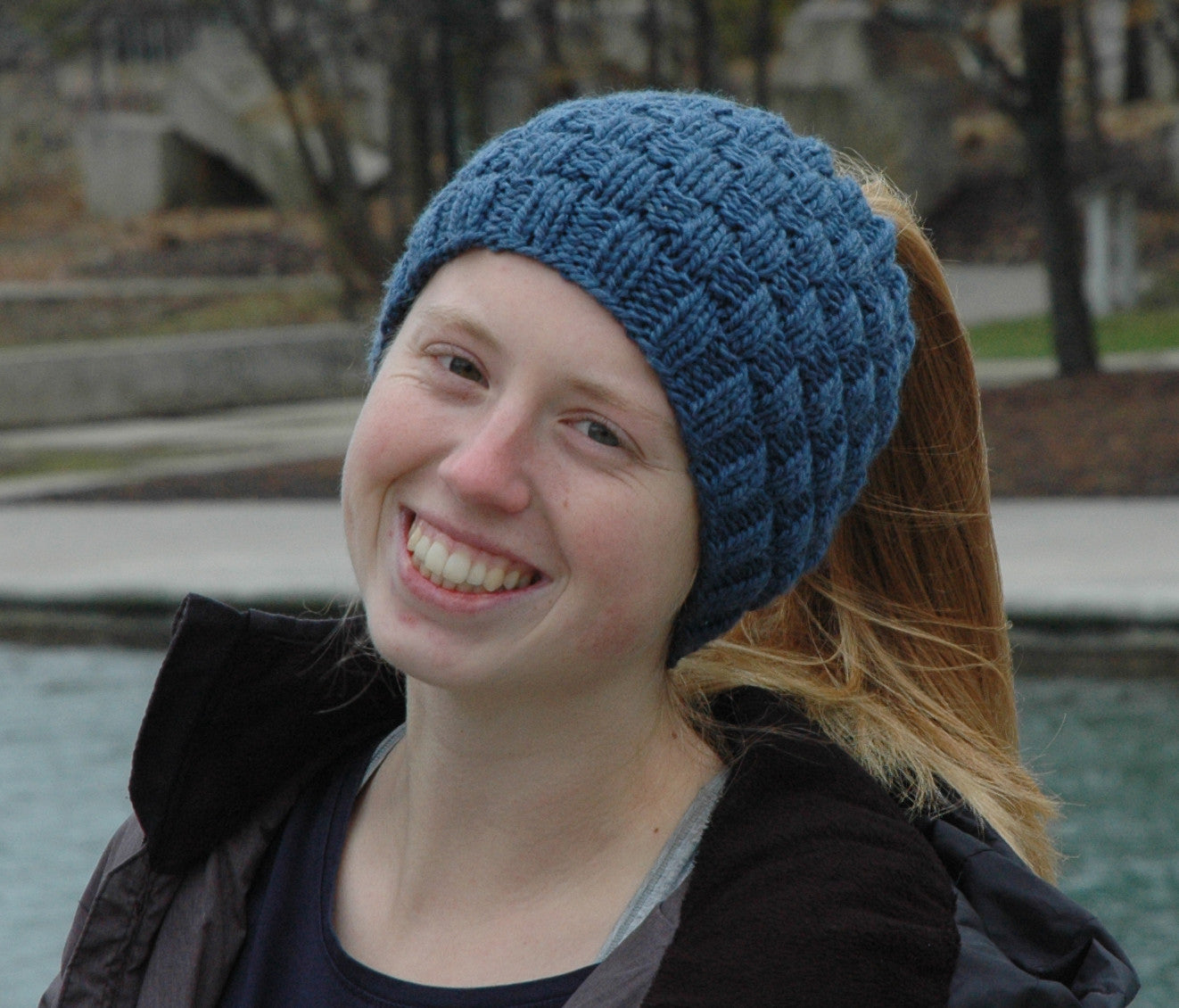 Basketweave Messy Bun Hat