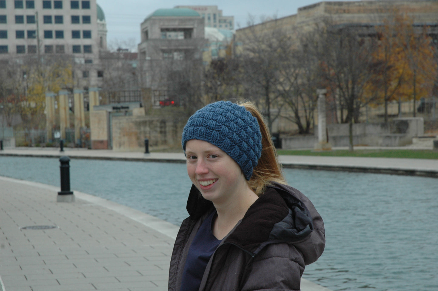 Basketweave Messy Bun Hat